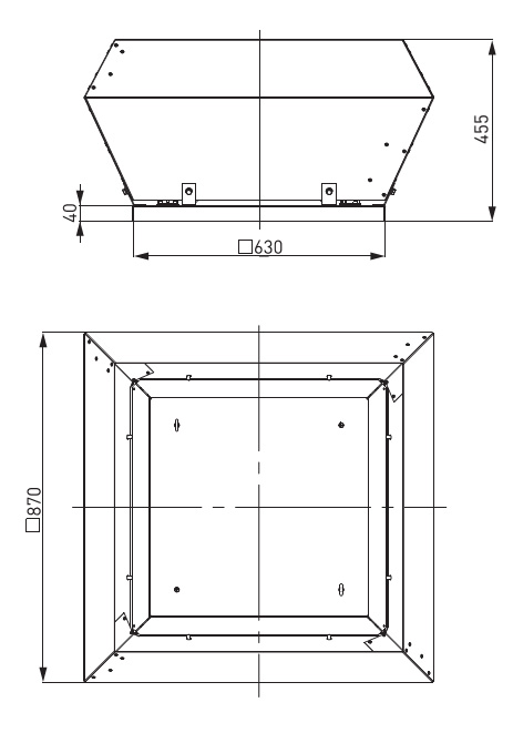 Габаритные размеры вентилятора NED VRK 63/50-4D