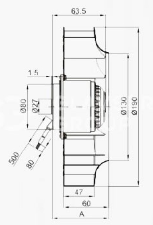 Габаритные размеры мотор-колесо VILMANN BX-250-2E