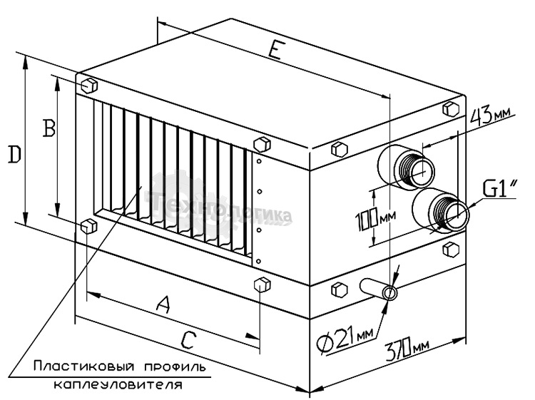 Воздухоохладитель водяной WLO 90-50 KORF