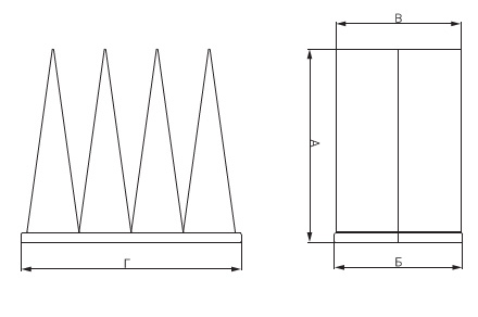 Габаритные размеры вставки фильтрующей NED DFP 60-30